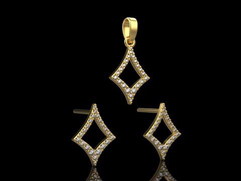 Stud earring model 932 3D Принт Модель