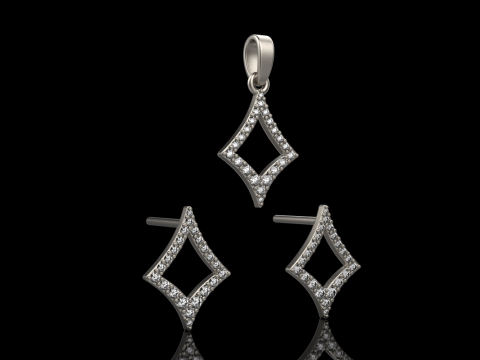 Stud earring model 932 3D Принт Модель