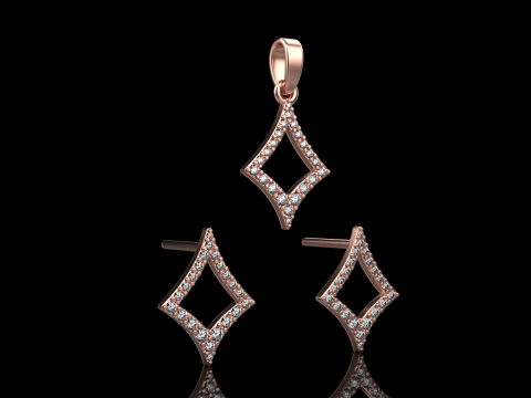 Stud earring model 932 3D Принт Модель