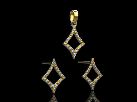 Stud earring model 932 3D Принт Модель