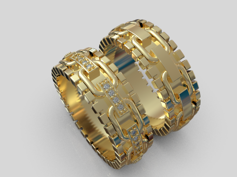 Wedding rings model 929 Modello di stampa 3D