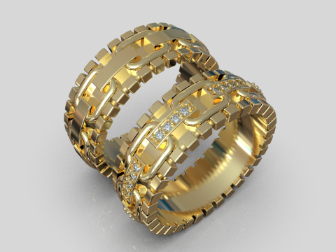 Wedding rings model 929 Modello di stampa 3D