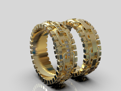 Wedding rings model 929 Modello di stampa 3D