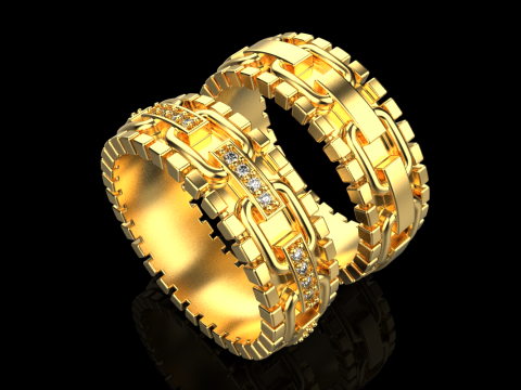Wedding rings model 929 Modello di stampa 3D
