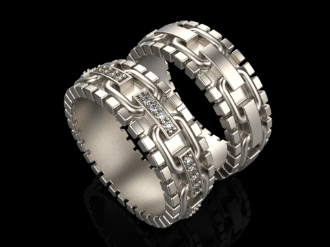 Wedding rings model 929 Modello di stampa 3D