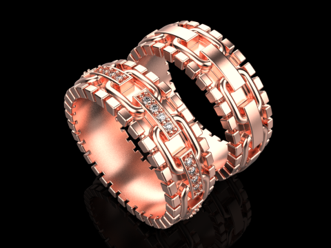 Wedding rings model 929 Modello di stampa 3D