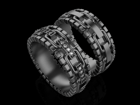 Wedding rings model 929 Modello di stampa 3D