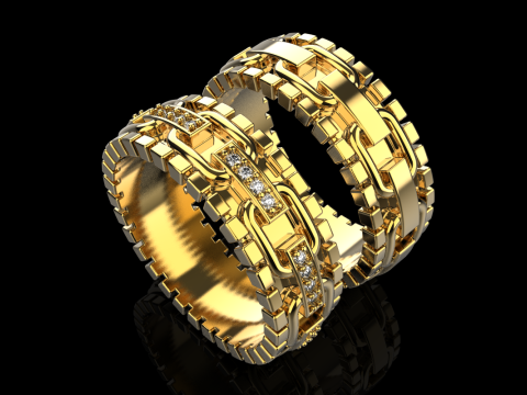 Wedding rings model 929 Modello di stampa 3D