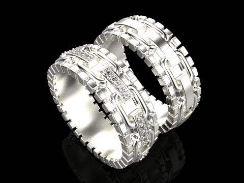 Wedding rings model 929 Modello di stampa 3D