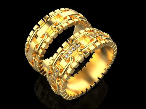 Wedding rings model 929 Modello di stampa 3D