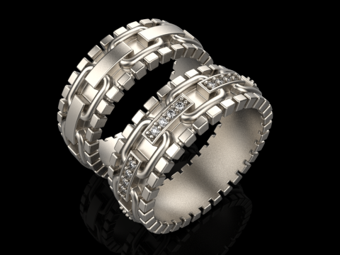 Wedding rings model 929 Modello di stampa 3D