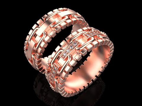 Wedding rings model 929 Modello di stampa 3D