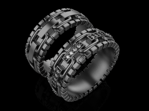 Wedding rings model 929 Modello di stampa 3D