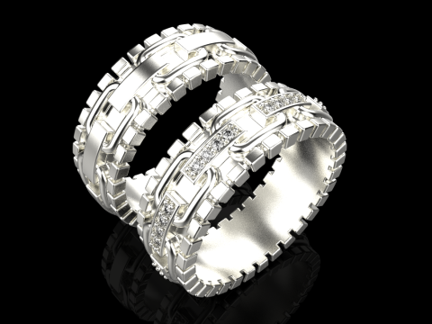 Wedding rings model 929 Modello di stampa 3D