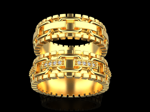 Wedding rings model 929 Modello di stampa 3D