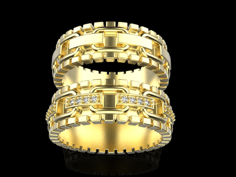 Wedding rings model 929 Modello di stampa 3D