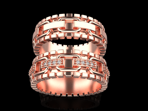 Wedding rings model 929 Modello di stampa 3D
