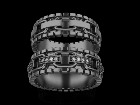 Wedding rings model 929 Modello di stampa 3D