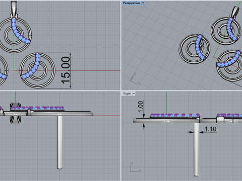 Stud earring model 919 3D Print Model