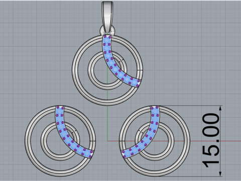 Stud earring model 919 3D Print Model
