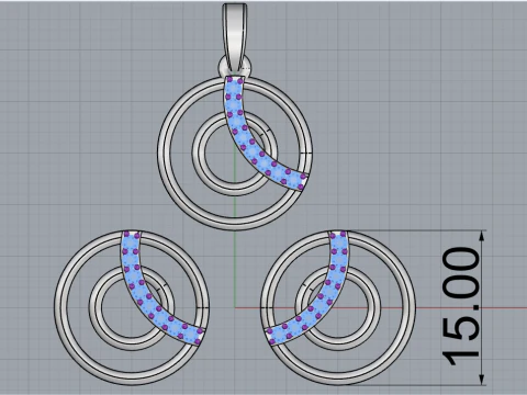 Stud earring model 919 3D Print Model