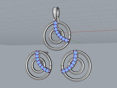 Stud earring model 919 3D Print Model