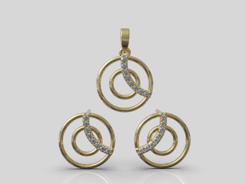 Stud earring model 919 3D Принт Модель
