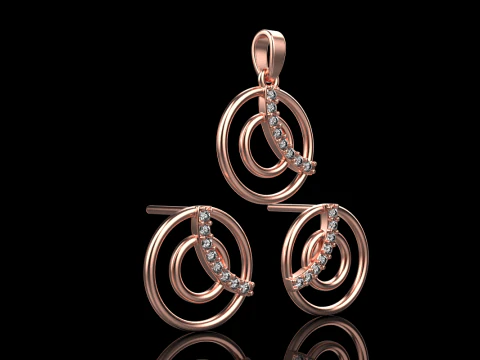 Stud earring model 919 3D Print Model