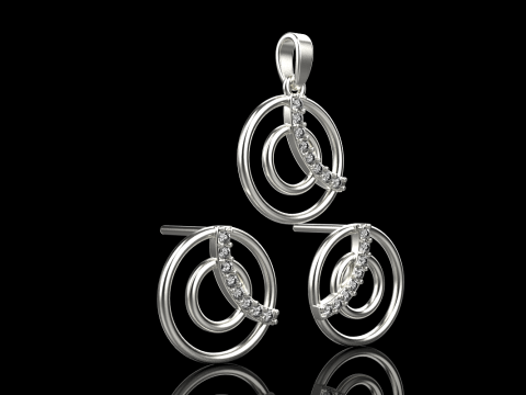 Stud earring model 919 3D Print Model