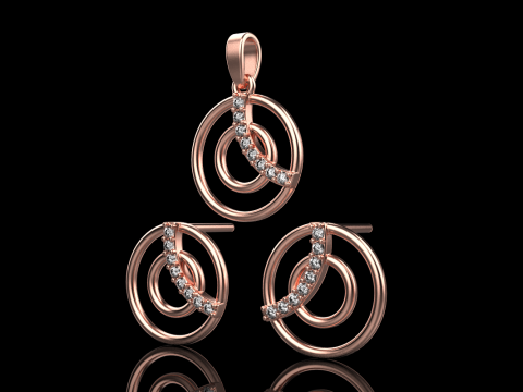 Stud earring model 919 3D Print Model