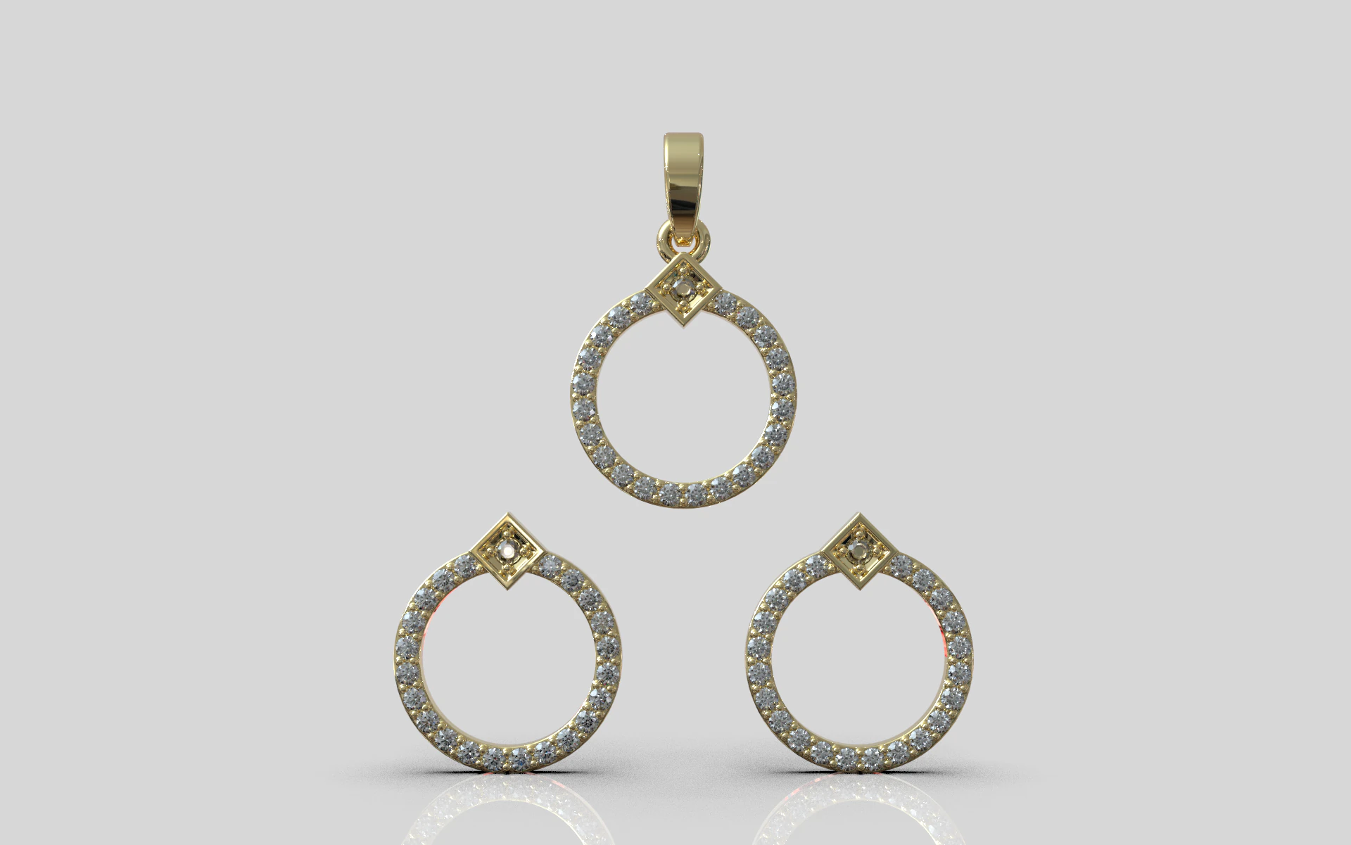 Collection earring pendant model 918 3D Print Model .c4d .max .obj .3ds .fbx .stl .blend 