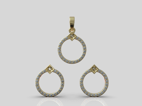 Collection earring pendant model 918 3D Принт Модель