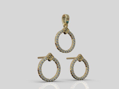 Collection earring pendant model 918 3D Принт Модель