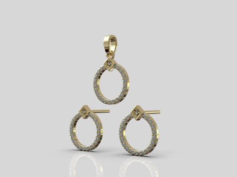 Collection earring pendant model 918 3D Принт Модель