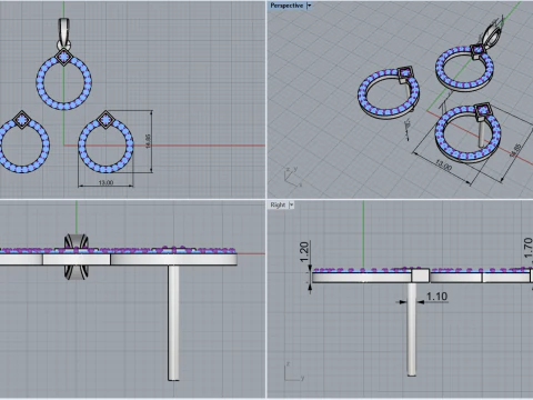 Collection earring pendant model 918 3D Print Model
