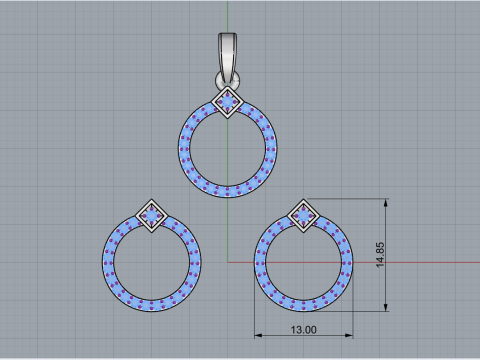 Collection earring pendant model 918 3D Принт Модель