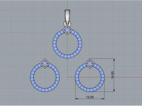 Collection earring pendant model 918 3D Print Model