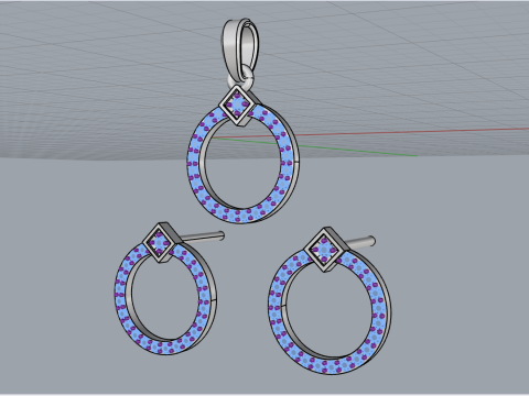 Collection earring pendant model 918 3D Принт Модель