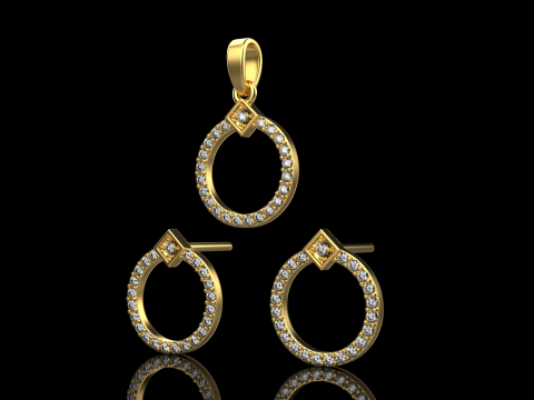 Collection earring pendant model 918 3D Принт Модель