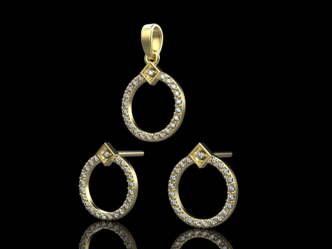 Collection earring pendant model 918 3D Принт Модель