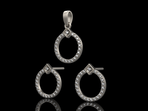 Collection earring pendant model 918 3D Принт Модель