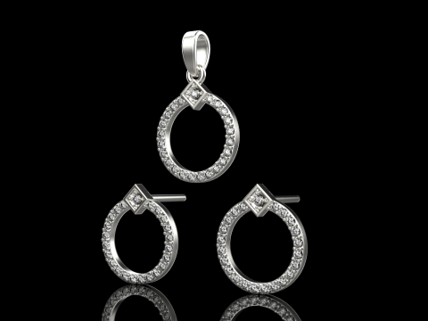 Collection earring pendant model 918 3D Принт Модель