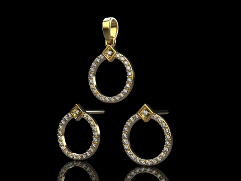 Collection earring pendant model 918 3D Принт Модель