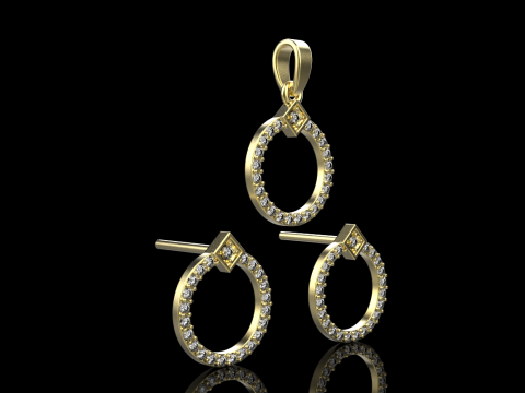 Collection earring pendant model 918 3D Принт Модель