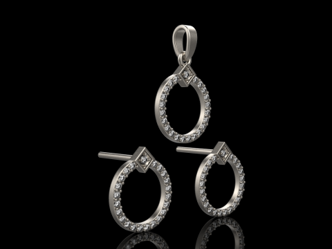 Collection earring pendant model 918 3D Принт Модель