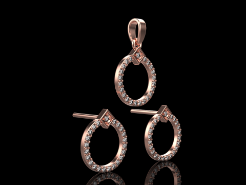 Collection earring pendant model 918 3D Принт Модель