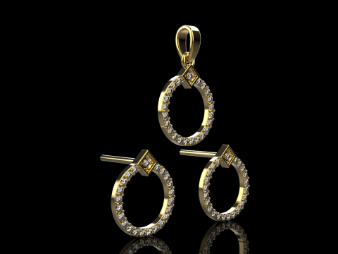 Collection earring pendant model 918 3D Принт Модель
