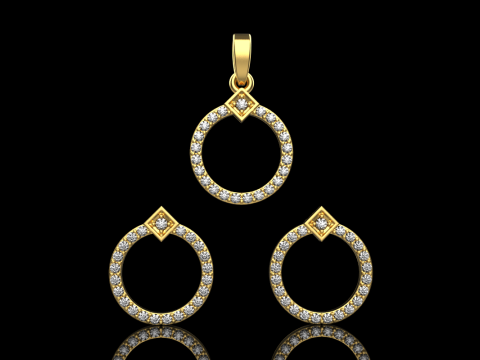 Collection earring pendant model 918 3D Принт Модель