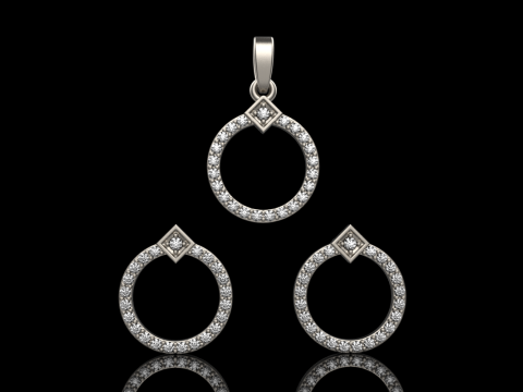 Collection earring pendant model 918 3D Принт Модель