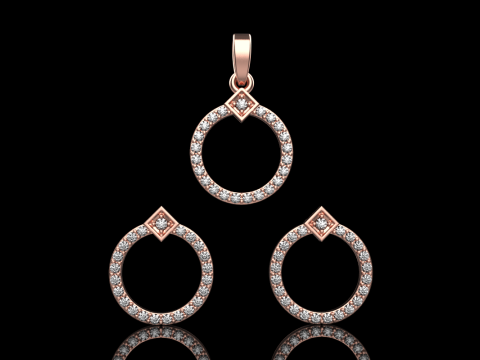 Collection earring pendant model 918 3D Принт Модель